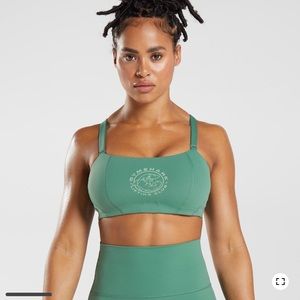 Gymshark Legacy Bandeau Sports Bra Hoka Green Medium